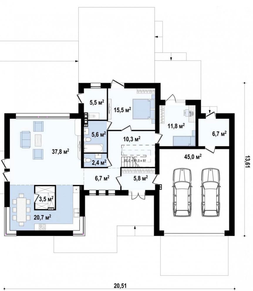 Проект виллы 477 кв.м.