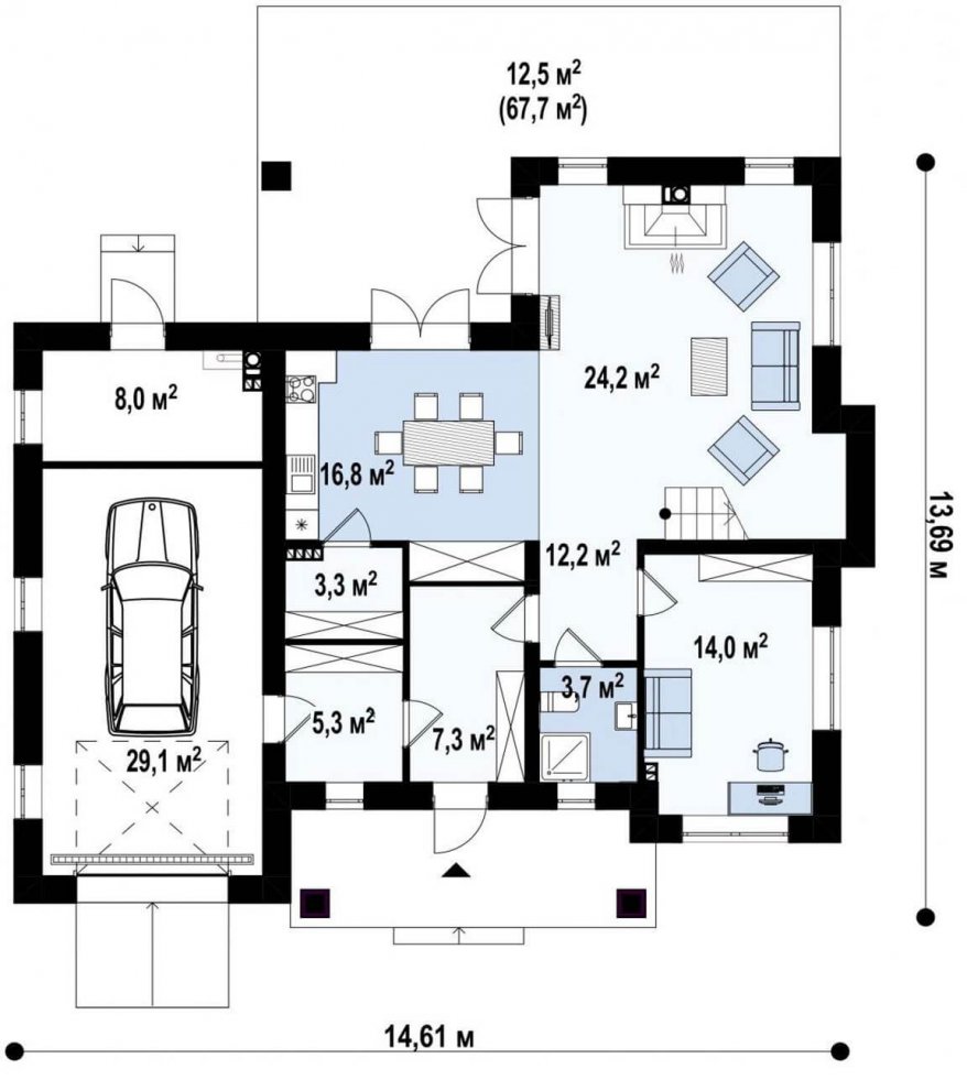 Проект двухэтажный 246 кв.м.