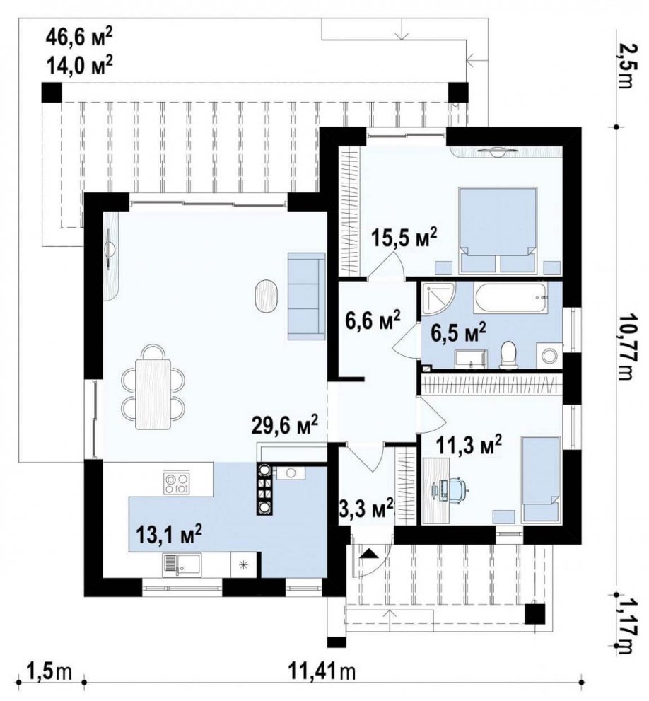 Проект коттеджа 99 кв.м.