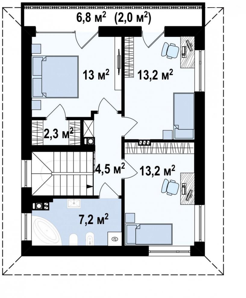 Проект коттеджа 114 квадратных метров