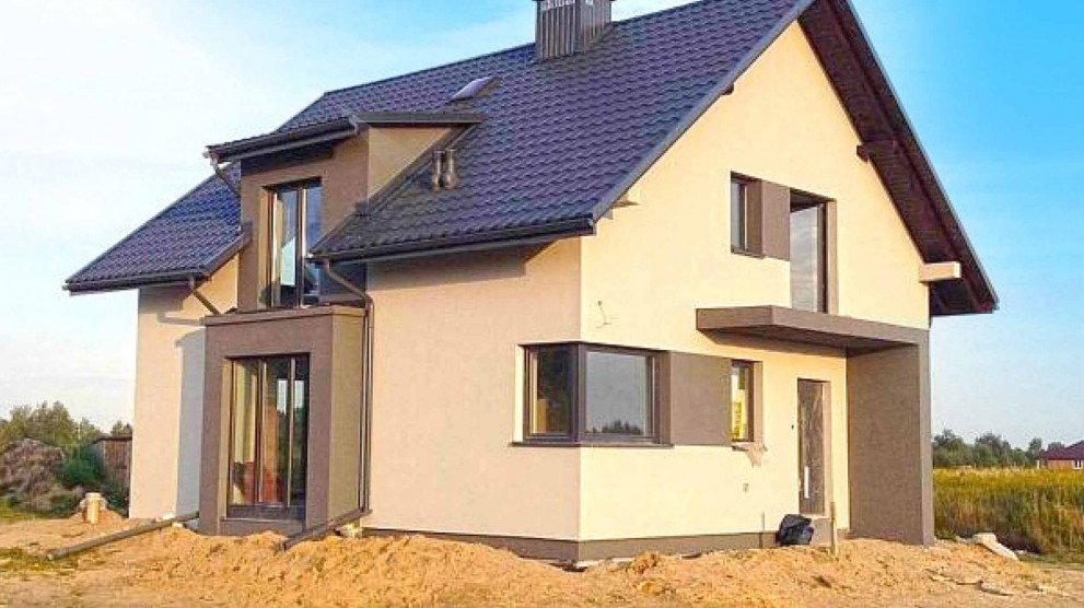 Проект 122 кв.м. частный дом с мансардой скатная кровля Краснодар